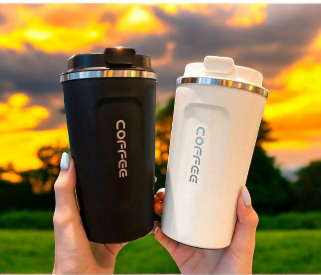 "Taza de Café Premium Portátil - Aislante de Calor y Frío, Estilo Europeo, Ideal para Hombre y Mujer"