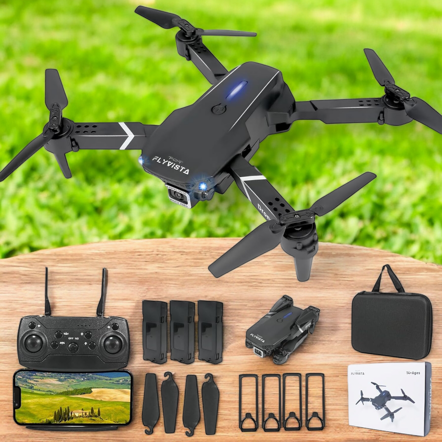 "Mini Drone con Cámara 1080P para Niños y Adultos - Control WiFi, 3 Baterías, Despegue y Aterrizaje Automático, Modo Sin Cabeza, Giros 360°, Velocidades Ajustables, Estuche Incluido - Ideal para Principiantes y Regalo Perfecto"